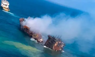 sri-lanka:-le-navire-incendie-a-partiellement-coule