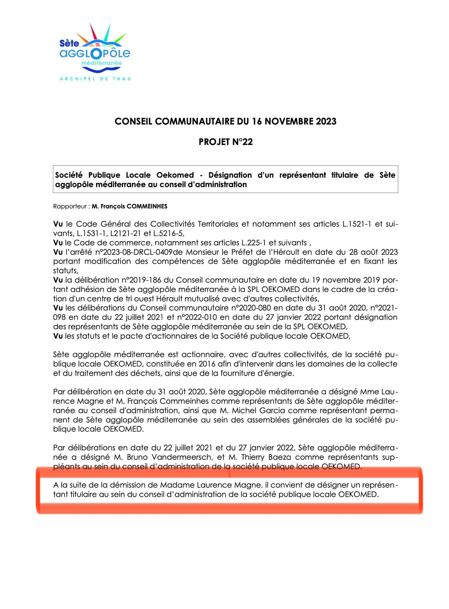 Démission Laurence Magne