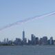 Les huit Alpha Jet de la Patrouille de France ont dessiné le drapeau tricolore dans le ciel new-yorkais