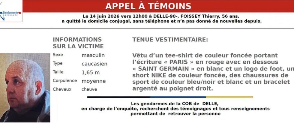 Un père de famille de 56 ans s'évapore sans laisser de trace dans le Territoire de Belfort