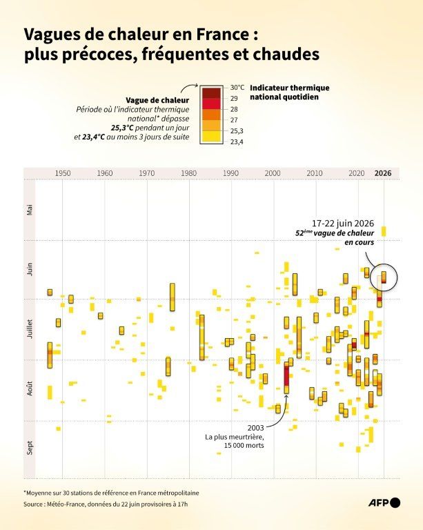 La canicule fait fondre les records et contraint le gouvernement à un plan d'urgence sanitaire