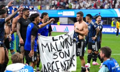 La banderole qui menace l'Argentine avant la finale du Mondial