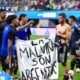 La banderole qui menace l'Argentine avant la finale du Mondial