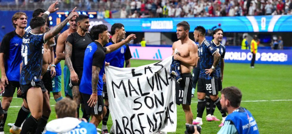 La banderole qui menace l'Argentine avant la finale du Mondial