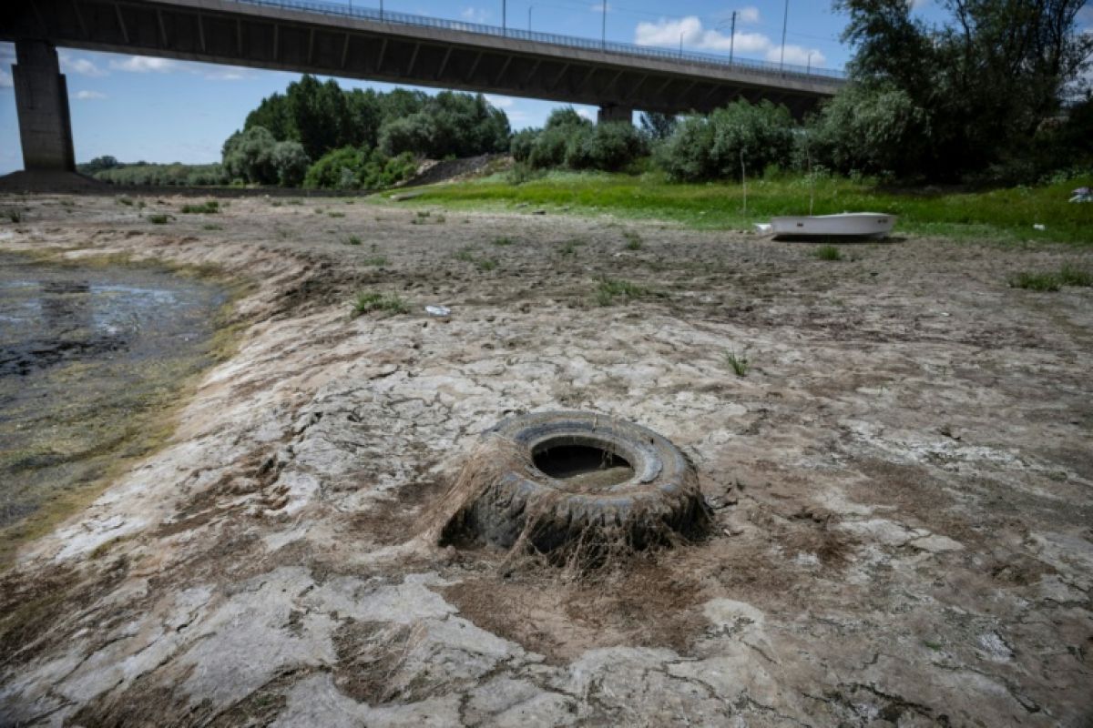 Le grand fleuve s'évapore la vie s'arrête sur ses berges