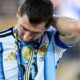 Lionel Messi en larmes après la défaite de l'Argentine en finale du Mondial