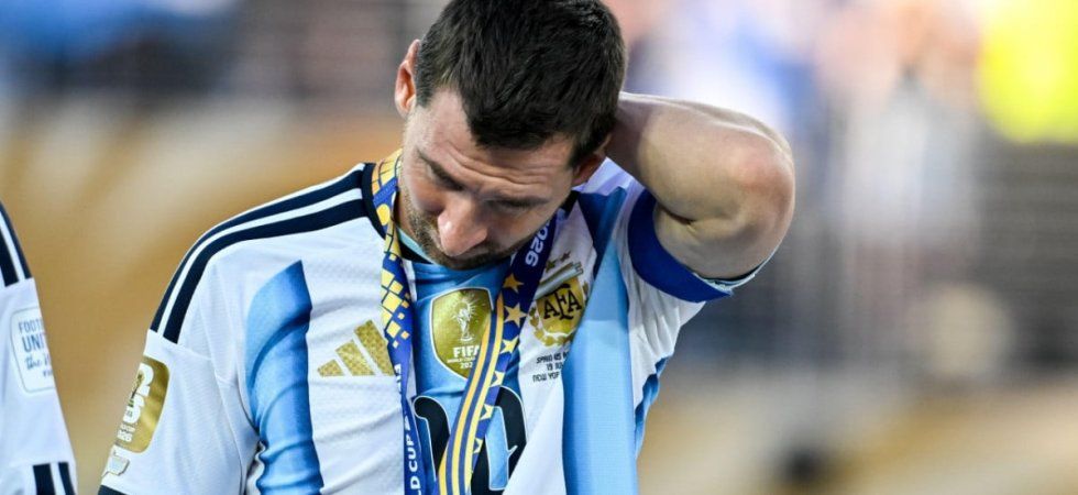 Lionel Messi en larmes après la défaite de l'Argentine en finale du Mondial