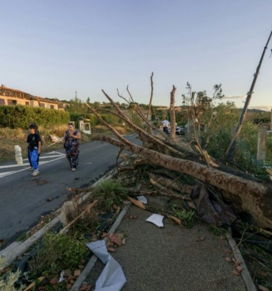Pomas se réveille sous les bâches après la tornade