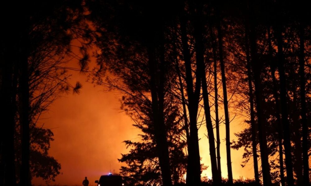 La forêt des Landes brûle encore et un village entier attend de voir si les flammes reculent